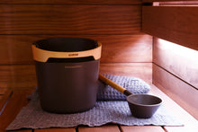 Load image into Gallery viewer, Harvia Helmi Sauna Pail &amp; Ladle Set (Chocolate Brown)
