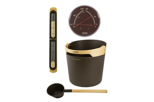 Harvia Helmi Sauna Pail & Ladle Set (Chocolate Brown)