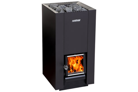 Harvia Linear 28 Wood-Burning Sauna Stove Heater (Black)