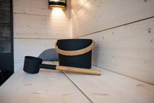 Load image into Gallery viewer, Harvia Sauna Pail w/Black Aluminum Ladle (Black Steel/Aluminum)
