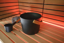 Load image into Gallery viewer, Harvia Sauna Pail w/Black Aluminum Ladle (Black Steel/Aluminum)
