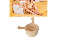 Load image into Gallery viewer, Harvia Wooden Sauna Pail &amp; Ladle w/ Plastic Insert (3.5 Liter)
