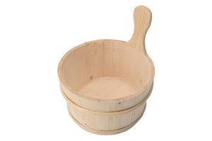 Harvia Wooden Sauna Pail & Ladle w/ Plastic Insert (3.5 Liter)