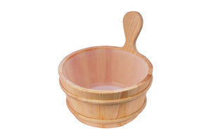 Harvia Wooden Sauna Pail & Ladle w/ Plastic Insert (3.5 Liter)