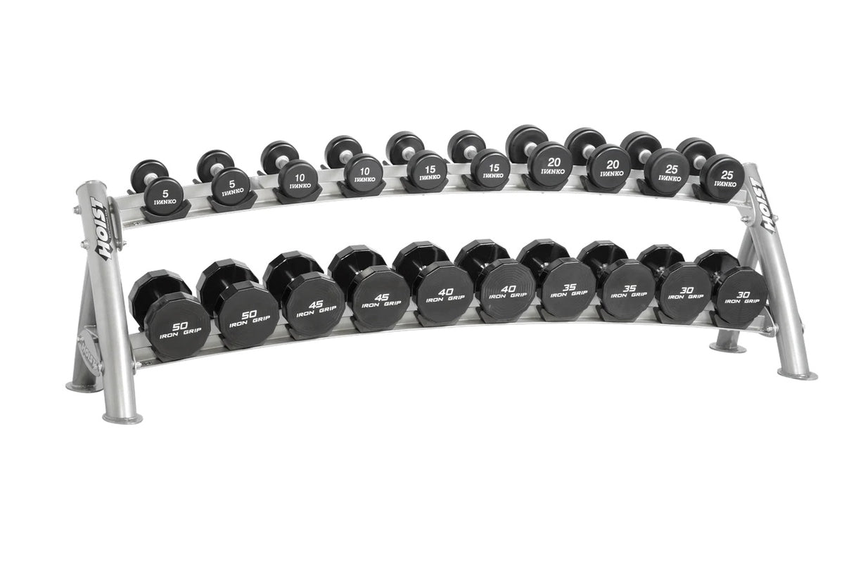 Hoist 2-Tier Horizontal Saddle Dumbbell Rack (CF-3461-2) (10-Pair ...