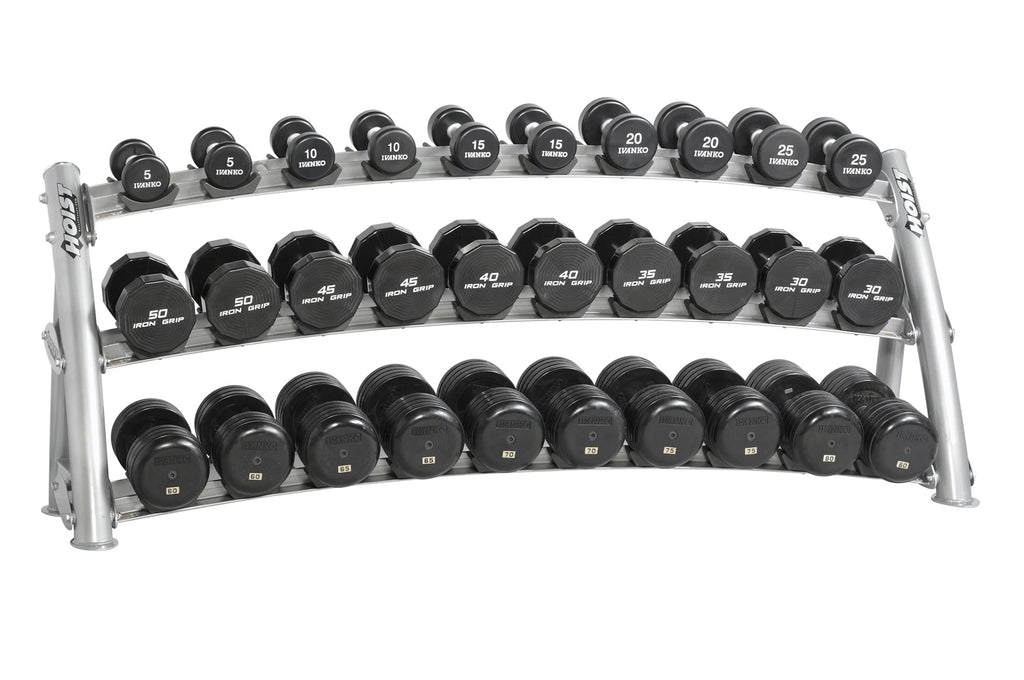 Hoist 3-Tier Horizontal Saddle Dumbbell Rack (CF-3461-3) (15 Pair)