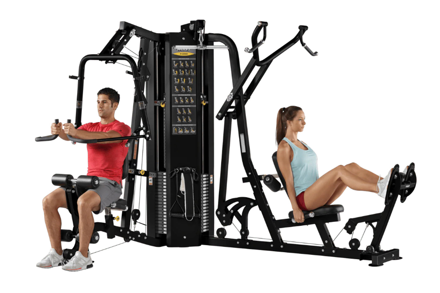 multi stack gym equipment with free weights