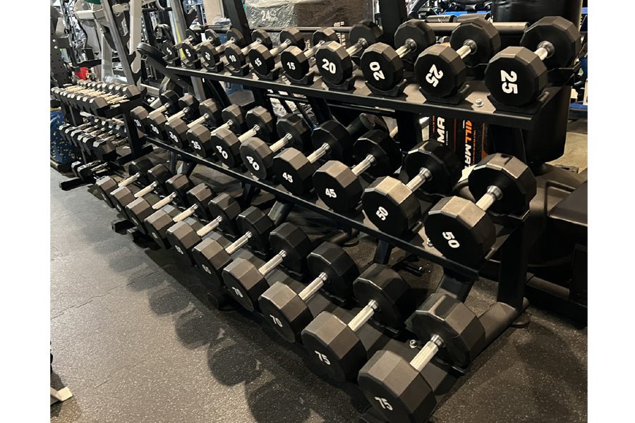 Warrior 12-Sided Urethane Dumbbell Set (5-50lb) (💥MEMORIAL SALE)