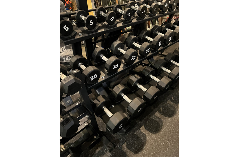 Warrior 12-Sided Urethane Dumbbell Set (5-50lb) (💥MEMORIAL SALE)