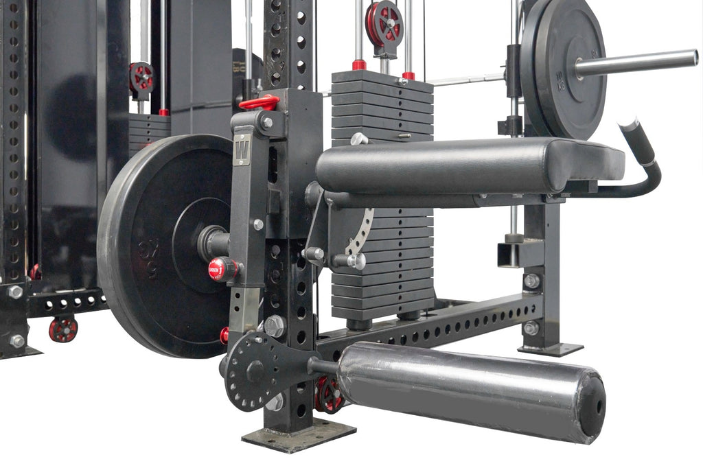 Power Rack Pully Adaptor Black and red multi-function gym power rack with cable crossover, lat ...