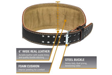 Load image into Gallery viewer, Warrior Padded Leather Weightlifting Belt
