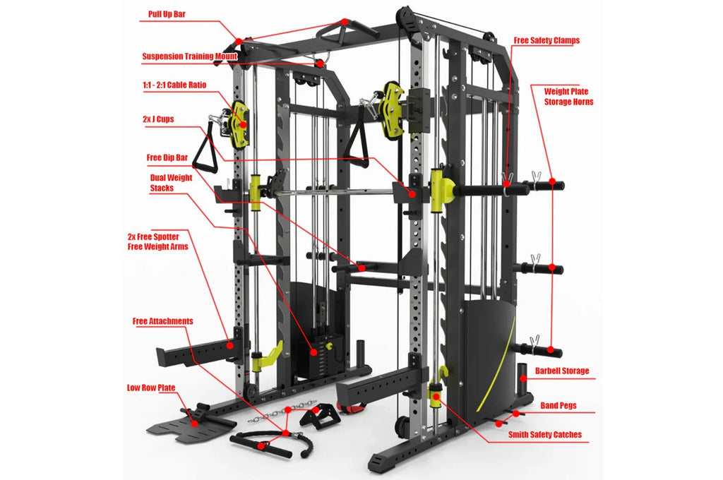 Warrior 701 All-in-One Power Rack Functional Trainer Cable Crossover Home Gym w/ Smith Cage (🍂 FALL CLEARANCE SALE)