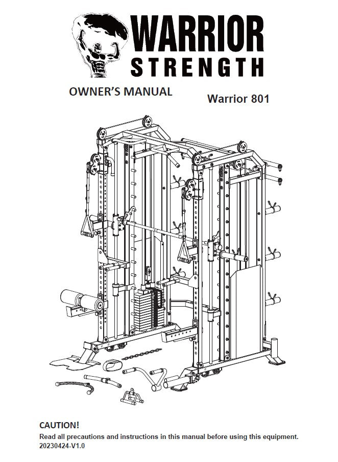Warrior 801 All-in-One Functional Trainer Cable Crossover Home Gym w/ Smith Machine (🌱SPRING SALE)