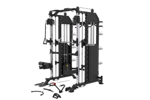 Warrior 801 Power Rack Functional Trainer Cable Pulley Crossover Home Gym w/ Smith Cage - DEMO MODEL