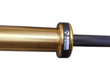 Load image into Gallery viewer, Warrior Black Cerakote &amp; Gold Titanium Barbell
