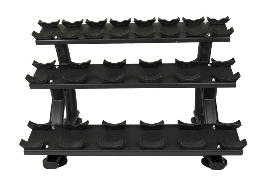 Warrior 3-Tier Compact Pro-Style Dumbbell Saddle Rack (10 Pair) (💥MEMORIAL SALE)