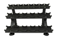 Load image into Gallery viewer, Warrior 3-Tier Compact Pro-Style Dumbbell Saddle Rack (10 Pair) (💥MEMORIAL SALE)
