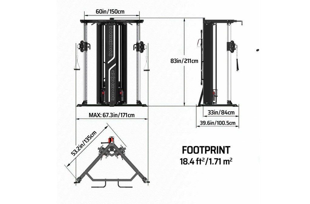 Warrior FT900 Cable Pulley Functional Trainer Home Gym (🍂 FALL CLEARANCE SALE)