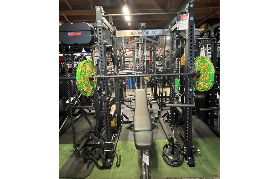 Warrior Gladiator 2.0 Pro Power Rack All-in-One Gym Cage with Lat Pull/Low Row