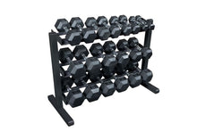 Load image into Gallery viewer, Warrior Rubber Hex Dumbbell Set w/ Rack (10-50lbs) (🏃IN-STORE SPECIAL)
