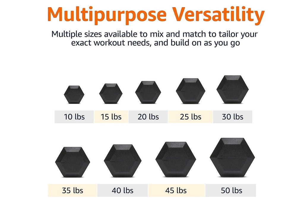 Warrior Rubber Hex Dumbbells (🍂 FALL CLEARANCE SALE - $1.79/lb)