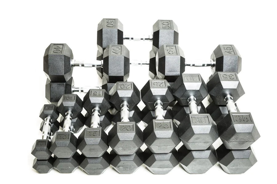 Warrior Rubber Hex Dumbbells