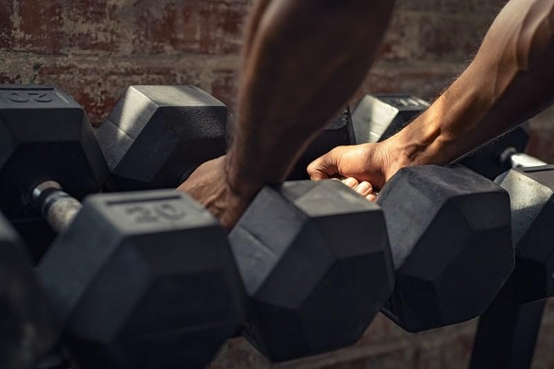 Warrior Rubber Hex Dumbbells