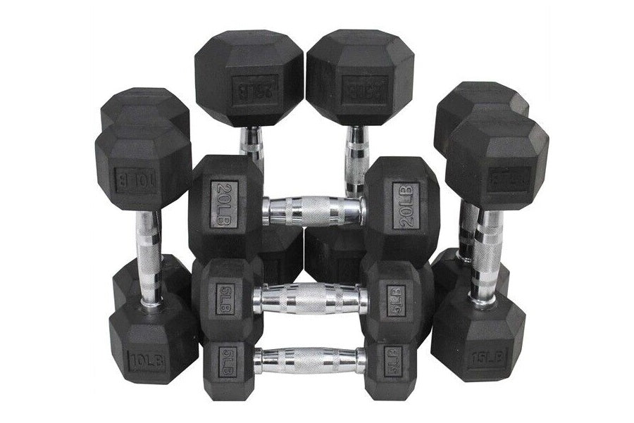 Warrior Rubber Hex Dumbbells