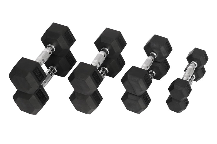 Warrior Rubber Hex Dumbbells