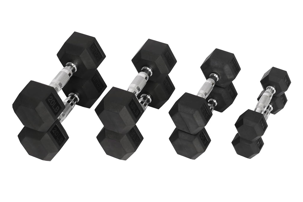 Warrior Rubber Hex Dumbbells