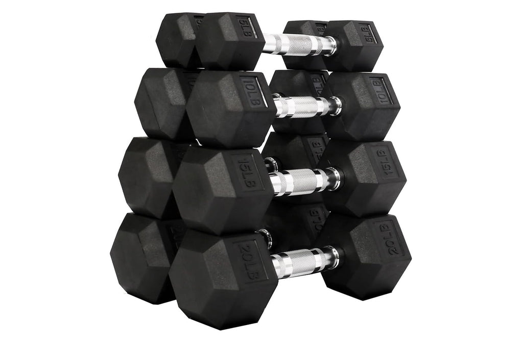 Warrior Rubber Hex Dumbbells
