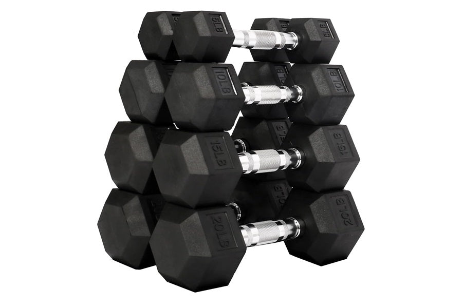 Warrior Rubber Hex Dumbbells