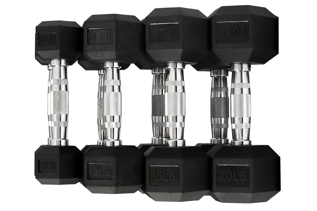 Warrior Rubber Hex Dumbbells