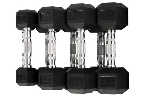 Warrior Rubber Hex Dumbbells (🏃IN-STORE SPECIAL - $0.99/lb)