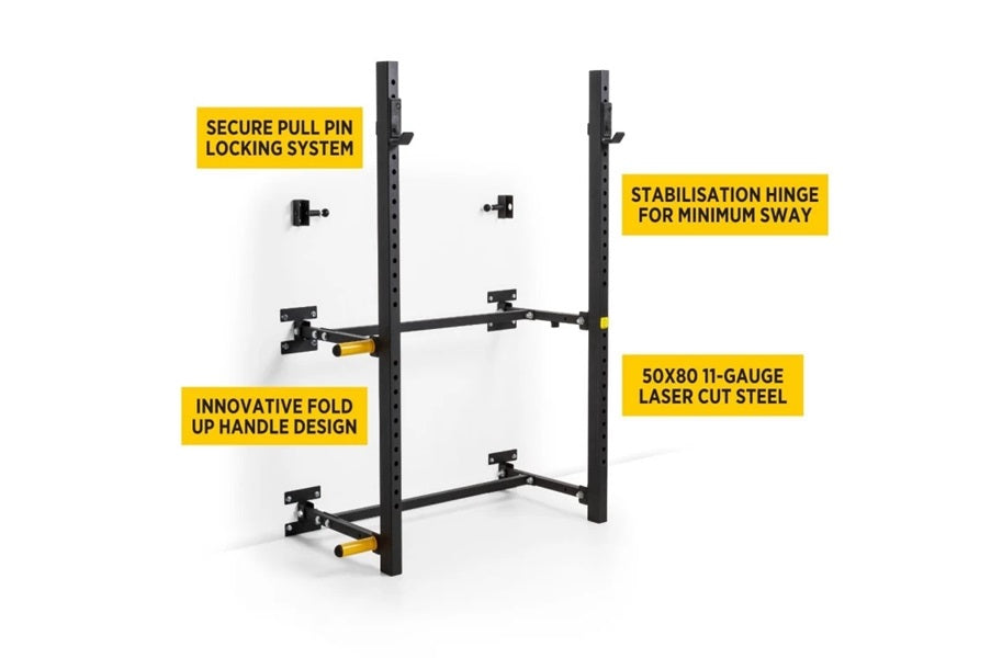 Warrior Wall-Mounted Fold-Up Squat Rack V2 – 360 Fitness Superstore