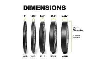 Warrior Premium Olympic Bumper Plate Set (500lbs)