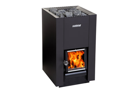 Harvia Linear 16 Wood-Burning Sauna Stove Heater (Black)
