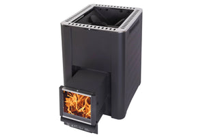 Harvia Pro 20 SL Wood-Burning Sauna Stove Heater with Extended Throat (Black)