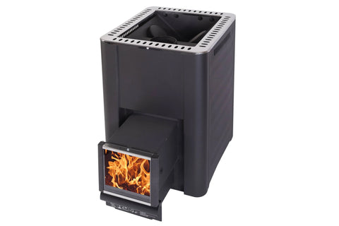 Harvia Pro 20 SL Wood-Burning Sauna Stove Heater with Extended Throat (Black)