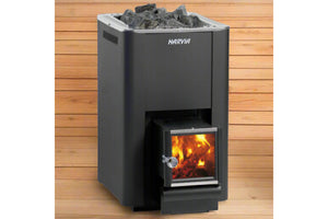 Harvia Pro 20 SL Wood-Burning Sauna Stove Heater with Extended Throat (Black)