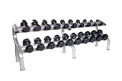 Warrior 2-Tier 10-Pair Commercial Saddle Dumbbell Rack