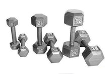 Load image into Gallery viewer, Warrior Cast Iron Hex Dumbbells
