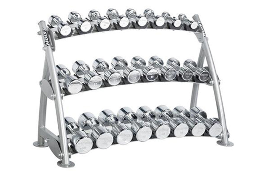 Hoist 12 pair Saddle Beauty Bell Dumbbell Rack 55
