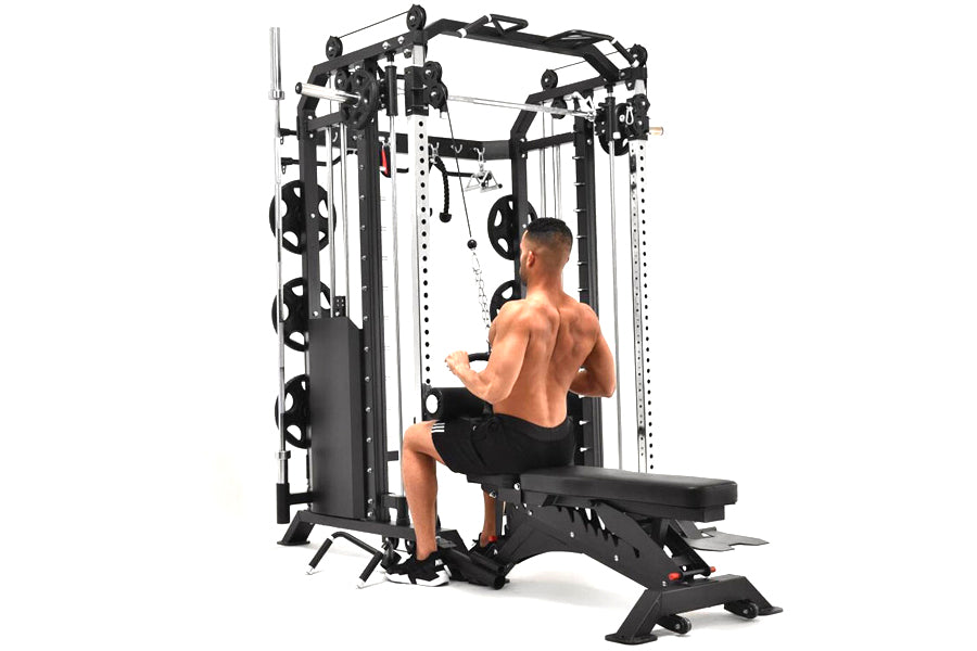 Warrior 801 Pro Power Rack Cage Functional Trainer Cable Pulley Home Gym w Smith Machine
