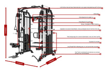 Load image into Gallery viewer, Warrior 801 Power Rack Functional Trainer Cable Pulley Crossover Home Gym w/ Smith Cage
