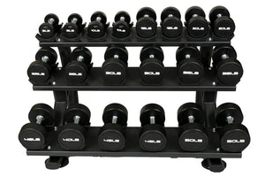 Warrior 3-Tier Compact Pro-Style Dumbbell Saddle Rack (10 Pair) (💥MEMORIAL SALE)