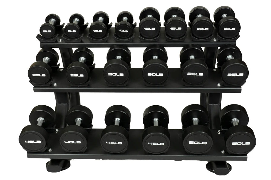 Warrior Elite Urethane Pro-Style Dumbbell Set (5-50lbs)