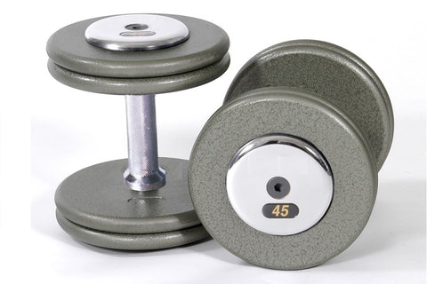 Warrior Gray Pro Style Dumbbells w/ Chrome Caps