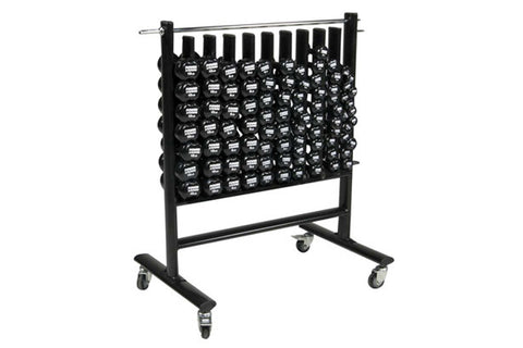 Warrior Neoprene/Vinyl Dumbbell Storage Rack w-Casters