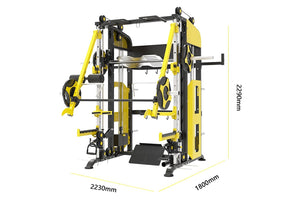 Warrior Power Rack Cage Cable Pulley Home Gym Smith Machine w/ Optional Jammer Arms